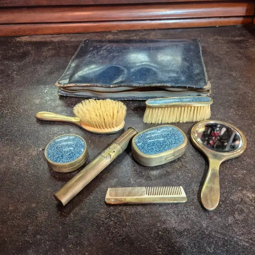 [BUNJANG] 1926 Vintage British Travel Pouch Set / 빈티지 영국 1926년 생산 여행용 파우치 빠우작업