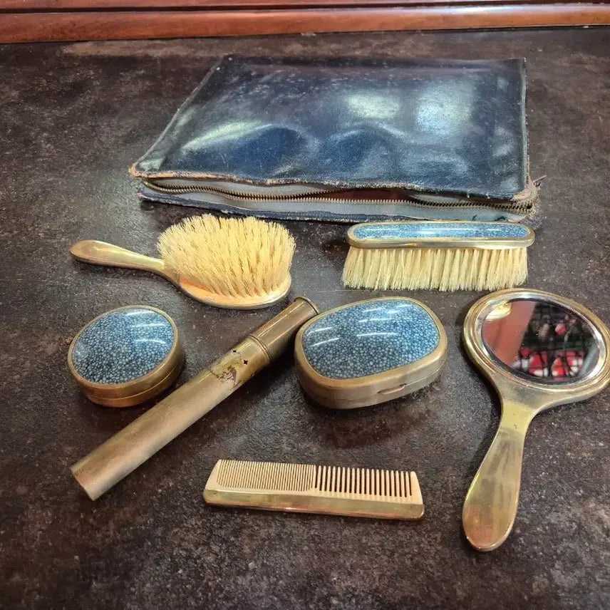 [BUNJANG] 1926 Vintage British Travel Pouch Set / 빈티지 영국 1926년 생산 여행용 파우치 빠우작업
