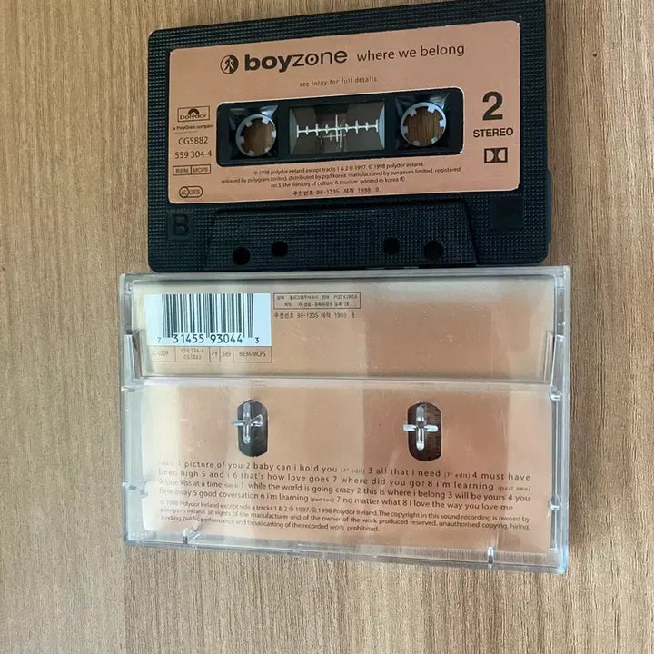 [BUNJANG] Boyzone Where We Belong Cassette Tape / 보이존 Where We Belong 카세트 테이프