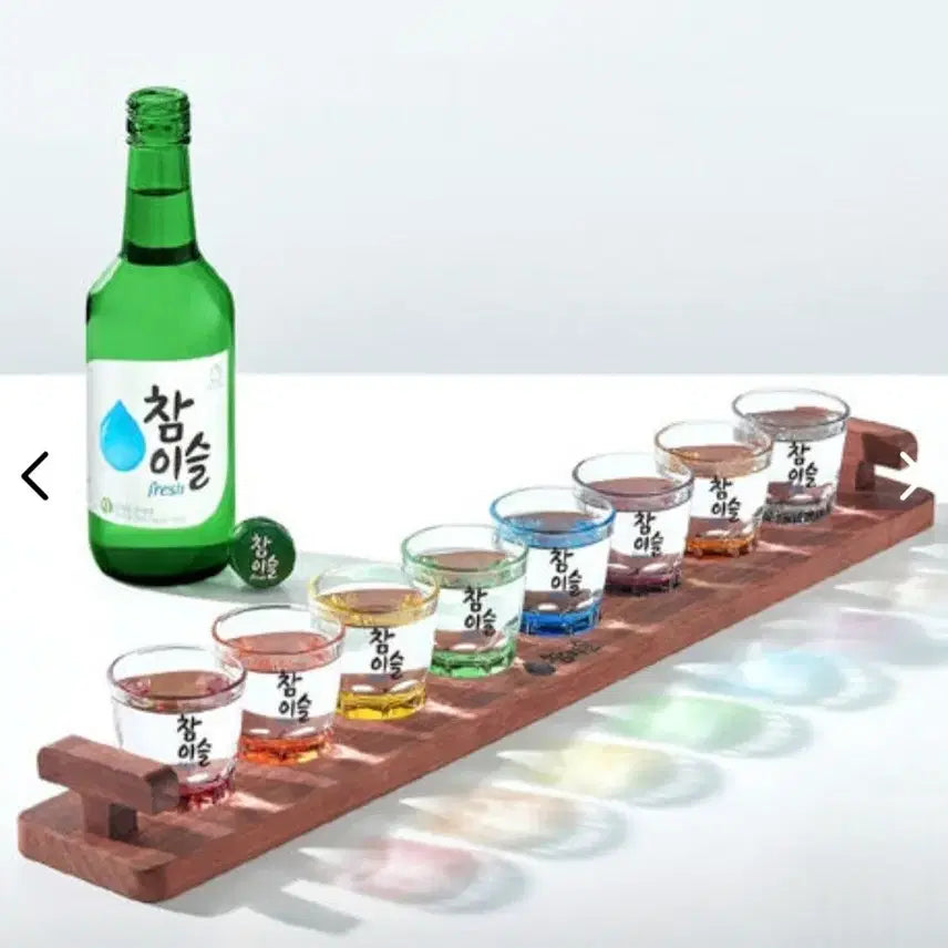 [BUNJANG] Chamisul Color Glass + Wood Tray Set / 참이슬 컬러잔 + 우드트레이 세트