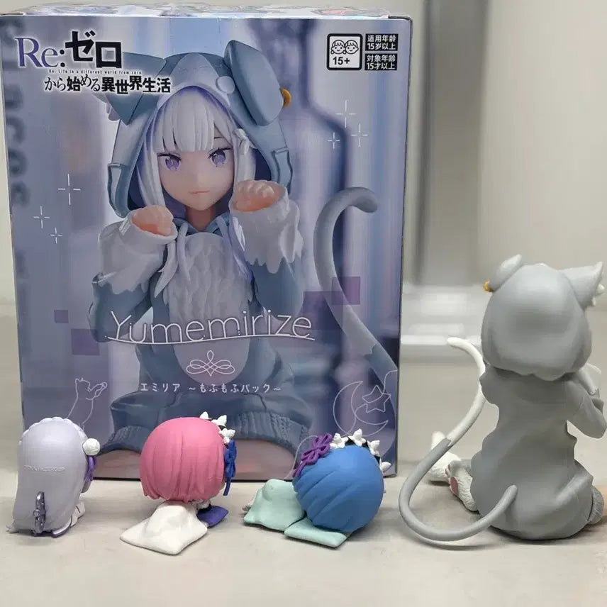 [BUNJANG] Re:Zero YUMEMI RISE Emilia Figure + Gacha Bundle Set / [일괄] 리제로 유메미라이즈 에밀리아 피규어 + 가챠 세트
