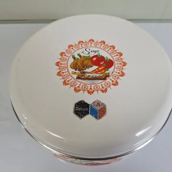 [BUNJANG] Korean Vintage Enameled Steel "Inkko Sage" Pot / 근대사 수집 자료 옛날 민속품 철재 범랑 국내산 잉꼬 세이지