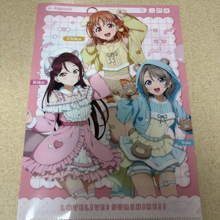 [BUNJANG] Love Live! Sunshine!! Aqours Clear File - Chika, Riko, You (2nd Year Kemomimi Ver.) / 러브라이브 선샤인 아쿠아 클리어파일 치카 리코 요우 2학년 케모미미