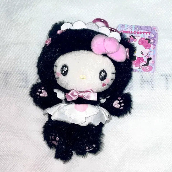 [BUNJANG] Sanrio Hello Kitty Maid Cat Black Cat Plush Mascot Keychain / (일본발매) 산리오 헬로키티 메이드 캣 블랙 고양이 인형 마스코트 키링