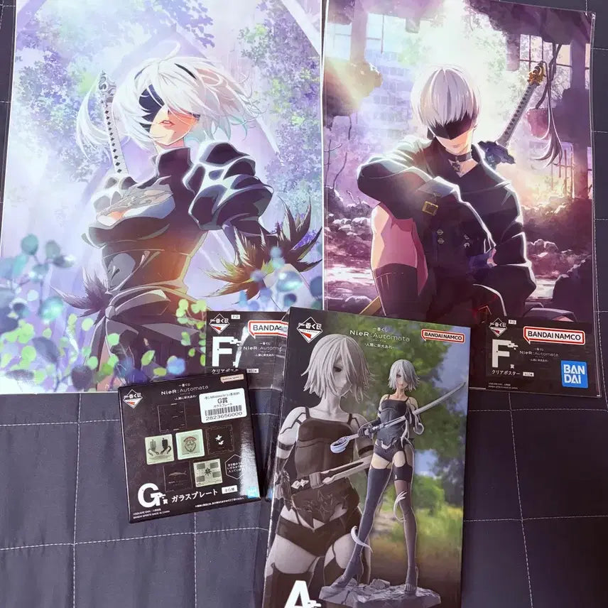 [BUNJANG] NieR:Automata Ichiban Kuji A Prize Figure + 3 Goods Bundle Set (Sealed) / 미개봉)니어오토마타 제일복권 A상 피규어+굿즈3종 일괄판매