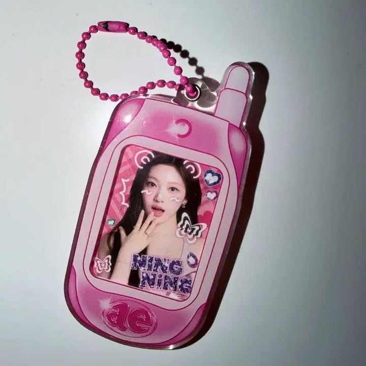 [BUNJANG] Ningning Phone Shape Keyring Pink / 닝닝 폰 모양 키링 핑크