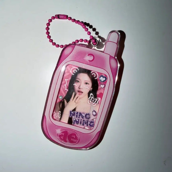 [BUNJANG] Ningning Phone Shape Keyring Pink / 닝닝 폰 모양 키링 핑크