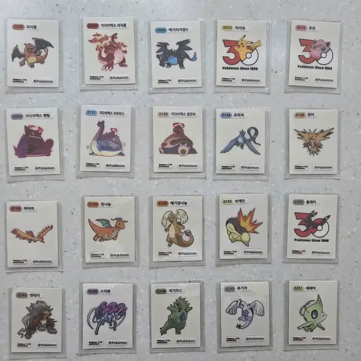 [BUNJANG] Pokemon Stickers 20 Types / 포켓몬 띠부씰 20종