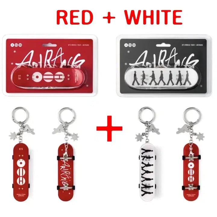 [BUNJANG] BTS World Tour Skateboard Keychain (Red + White) - 2 Pieces / 1+1 BTS 월드투어 스케이트보드 키링 2개