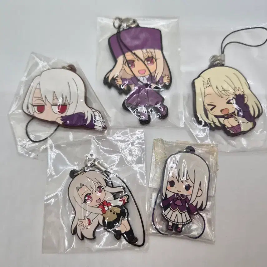 [BUNJANG] Fate/kaleid liner Prisma Illya Rubber Strap Keychain Set (5 Types) / 페이트 이리야 러버 스트랩 키홀더 5종 세트