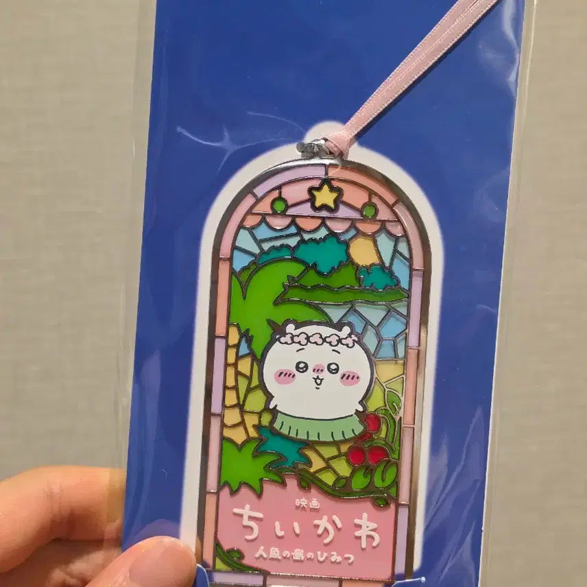 [BUNJANG] Chiikawa Mermaid Island Stained Glass Bookmark Movie Goods / 치이카와 인어섬 북마크 스테인드글라스 책갈피 영화 굿즈