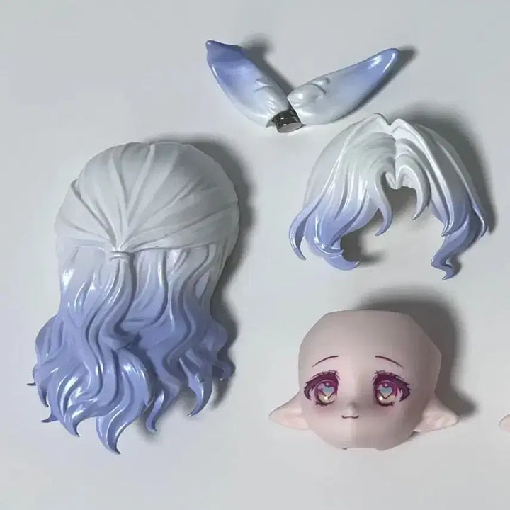 [BUNJANG] COME4FREE Blind Doll BJD 1/12 Wig + Secret Face Plate Set / 블라인드 구체관절인형 BJD 1/12 헤드+바디+옷 세트
