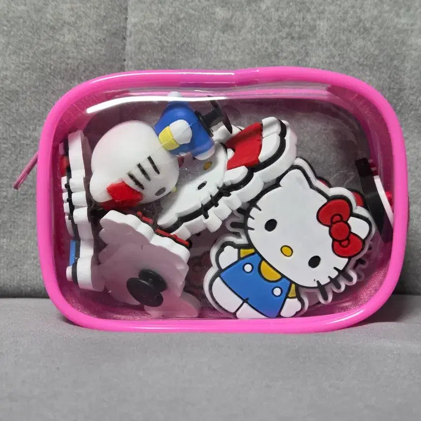 [BUNJANG] Hello Kitty Charm Set with Pink Pouch / 키티 지비츠 세트 핑크 파우치