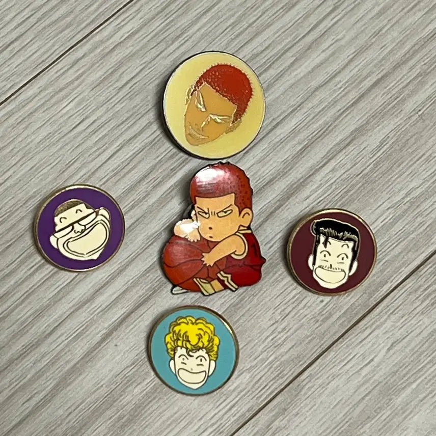 [BUNJANG] Slam Dunk Sakuragi Hanamichi Guardians Pin Badge Set / 슬램덩크 강백호 백호군단 핀뱃지 핀즈 굿즈