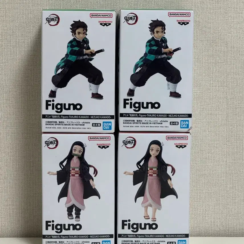 [BUNJANG] Demon Slayer: Kimetsu no Yaiba FiguRe:ZERO Tanjiro &amp; Nezuko Figures (Set of 4, Sealed) / (미개봉,4종일괄)귀멸의 칼날 figuno 피그노 탄지로 네즈코 피규어