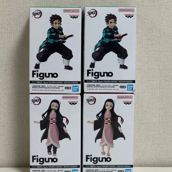[BUNJANG] Demon Slayer: Kimetsu no Yaiba FiguRe:ZERO Tanjiro &amp; Nezuko Figures (Set of 4, Sealed) / (미개봉,4종일괄)귀멸의 칼날 figuno 피그노 탄지로 네즈코 피규어