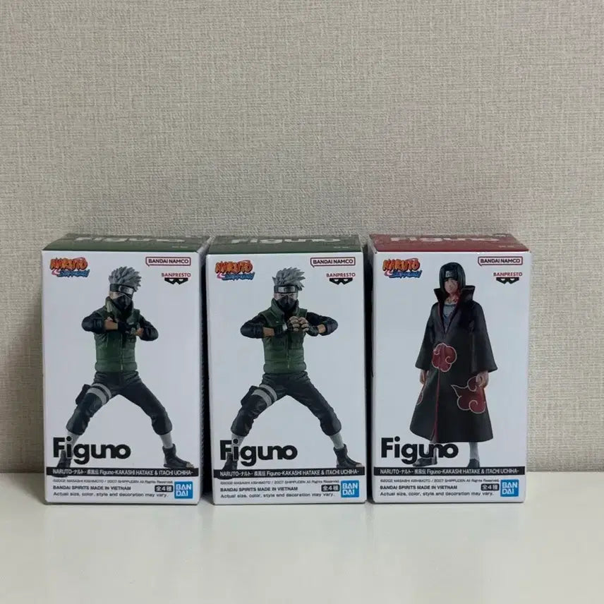[BUNJANG] Figuno Naruto Kakashi &amp; Itachi Figures (Sealed, 3-Figure Bundle) / (미개봉,4종일괄)피그노 figuno 나루토 카카시 이타치 피규어