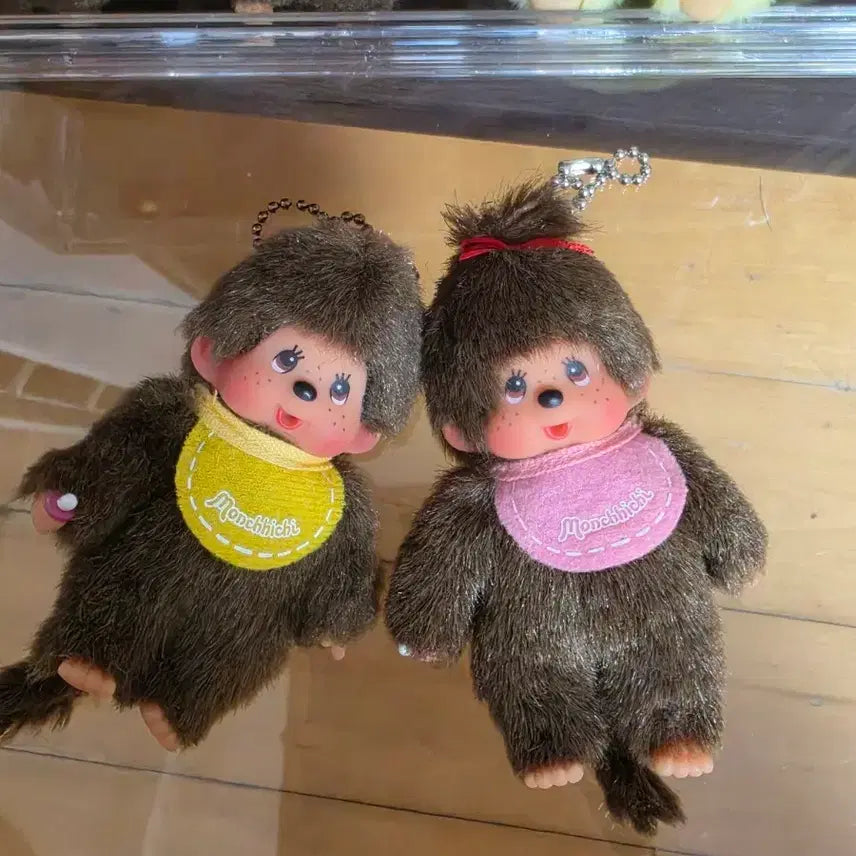 [BUNJANG] Classic Monchhichi Mini Keychain Set (2 Types) / 고전 몬치치 미니 키링 2종 세트