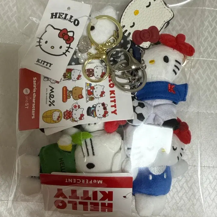 [BUNJANG] Sanrio Mini Kitty Plush Keychains Bundle Set / 쪼꼬미 미니 키티 인형키링 새상품 6개 일괄판매