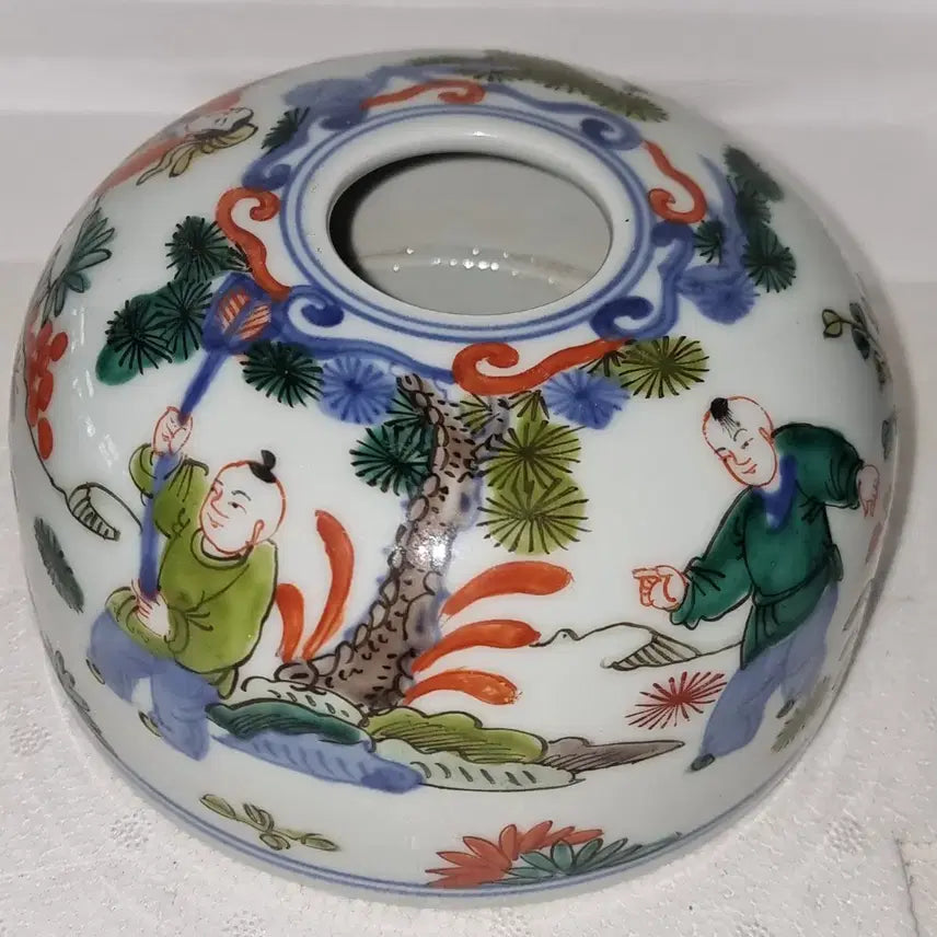 [BUNJANG] Chinese Celadon Porcelain Vase - Height 9cm, Diameter 15cm / 고도자  인물문 수우 높이9 지름15센치 중국 도자기 명품 오래된 골통품