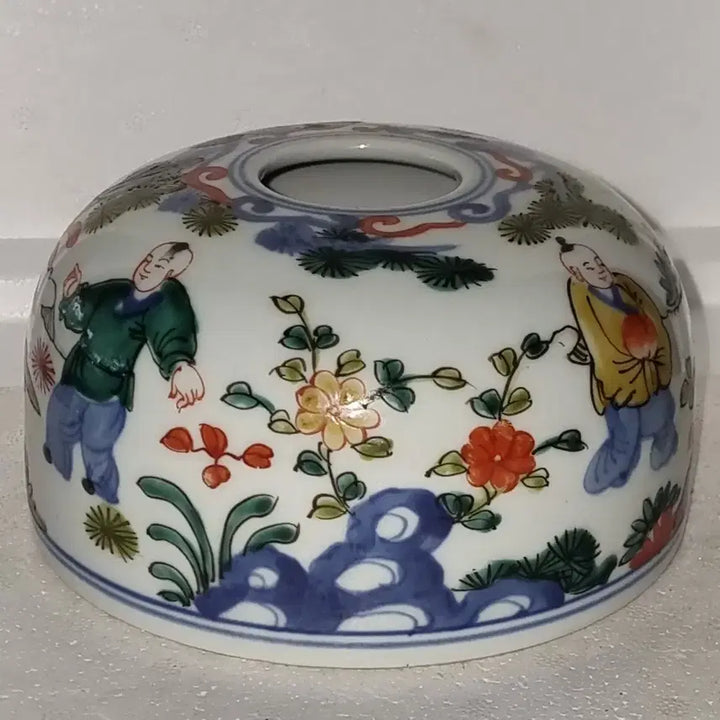 [BUNJANG] Chinese Celadon Porcelain Vase - Height 9cm, Diameter 15cm / 고도자  인물문 수우 높이9 지름15센치 중국 도자기 명품 오래된 골통품