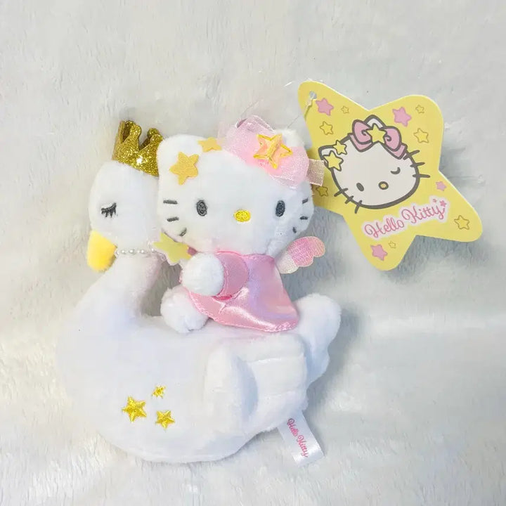 [BUNJANG] Sanrio Fantasia Series Swan Kitty Plush Keychain / 산리오 판타지아 시리즈 백조 키티 헬로키티 인형 키링