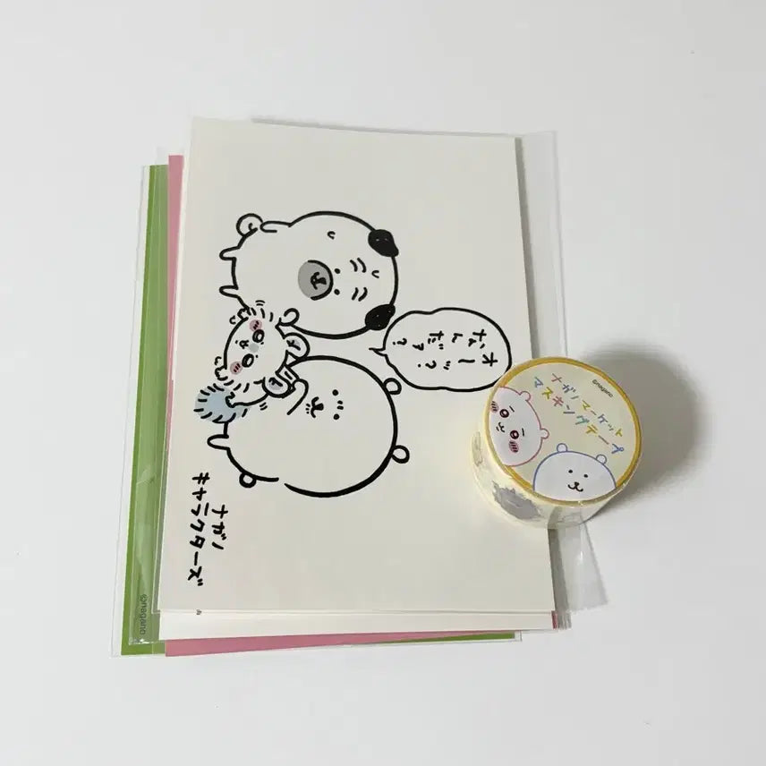 [BUNJANG] Nagano Sticker &amp; Postcard Bundle Set / (일괄)나가오 엽서 마스킹테이프 농담곰 치이카와 지류 퍼그상 나가노마켓