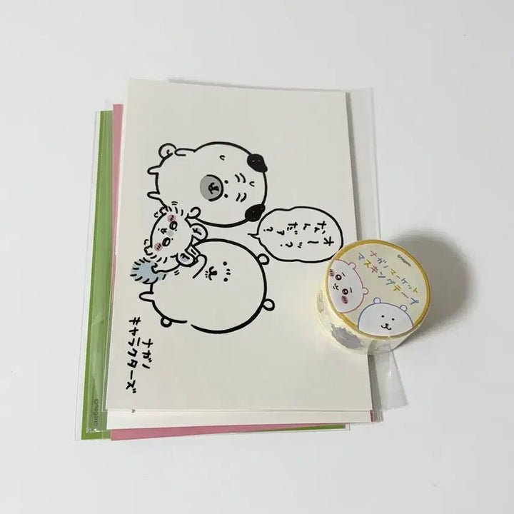 [BUNJANG] Nagano Sticker &amp; Postcard Bundle Set / (일괄)나가오 엽서 마스킹테이프 농담곰 치이카와 지류 퍼그상 나가노마켓