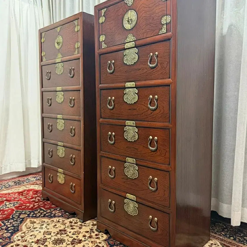 [BUNJANG] Leejo Craft Traditional 5-Drawer Cabinet / 고가구 포인트가구 이조공예 전통 문갑 5단 서랍장 SET
