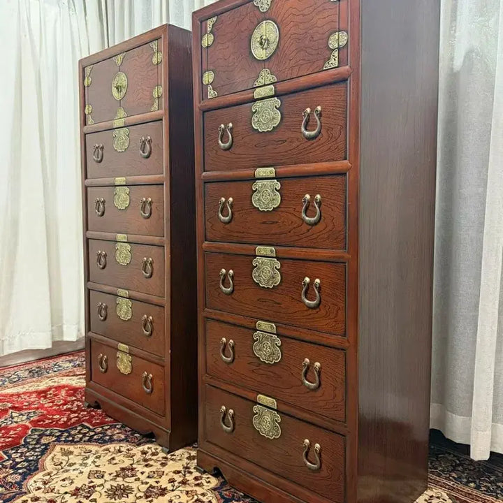[BUNJANG] Leejo Craft Traditional 5-Drawer Cabinet / 고가구 포인트가구 이조공예 전통 문갑 5단 서랍장 SET