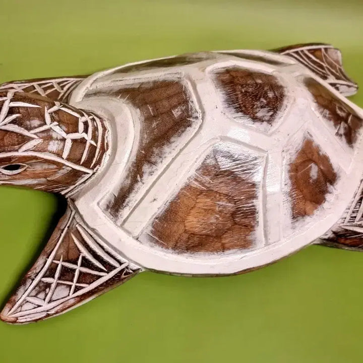 [BUNJANG] Handmade Wooden Sea Turtle Sculpture / 목조 바다거북 조각상