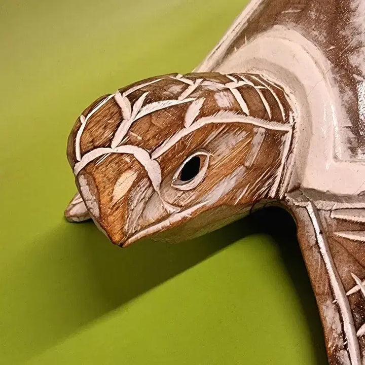 [BUNJANG] Handmade Wooden Sea Turtle Sculpture / 목조 바다거북 조각상