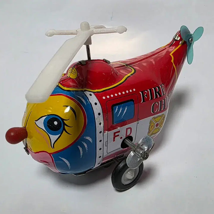 [BUNJANG] 1970s Tin Toy Comic Helicopter Wind-Up Toy / 70년대 틴토이 코믹 헬리콥터 장난감