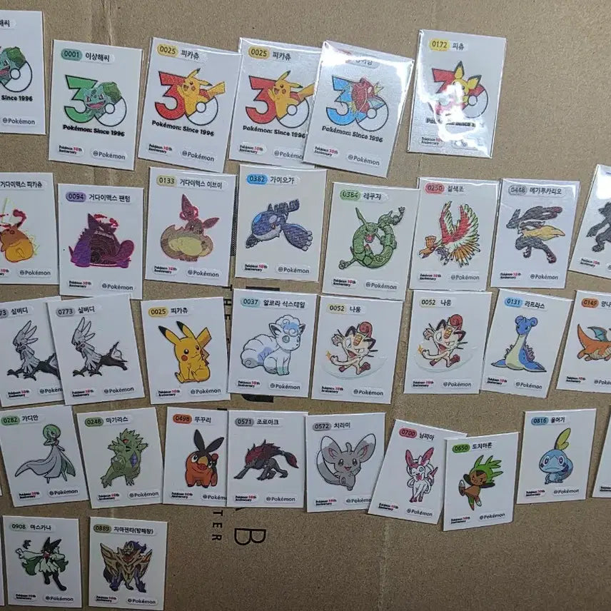 [BUNJANG] Pokemon 30th Anniversary Stickers / 포켓몬 30주년 띠부씰 31종+중복6