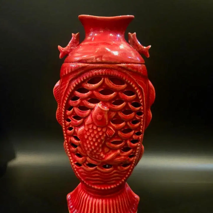 [BUNJANG] Siyō (柴窯) Openwork Fish Vase / 시요 투각 양이병