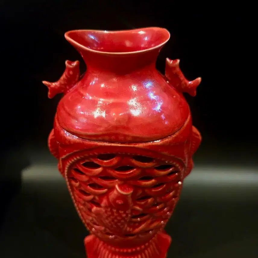 [BUNJANG] Siyō (柴窯) Openwork Fish Vase / 시요 투각 양이병