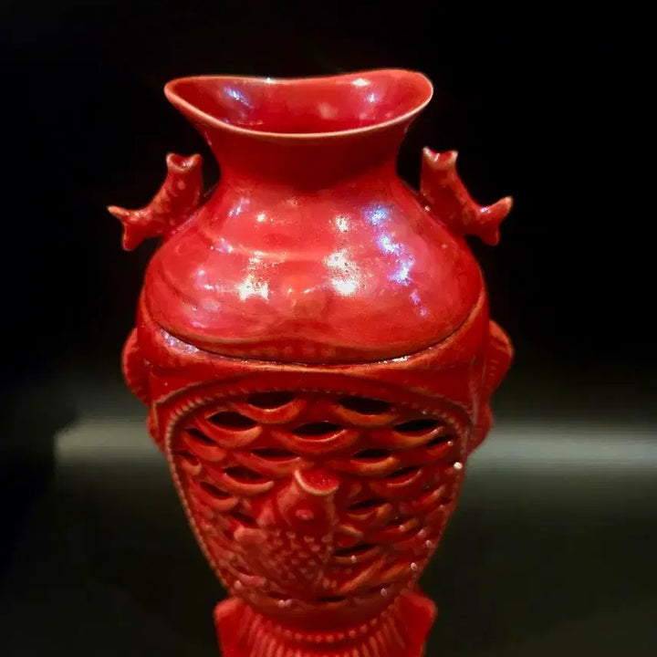 [BUNJANG] Siyō (柴窯) Openwork Fish Vase / 시요 투각 양이병