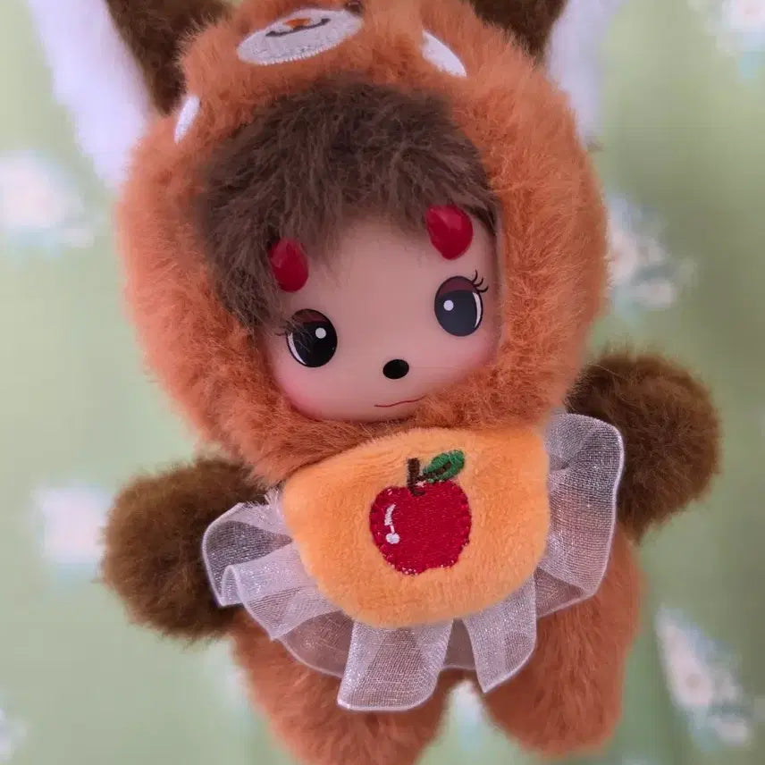 [BUNJANG] Apple Bib Character Doll Keychain / 키덜트 인형키링