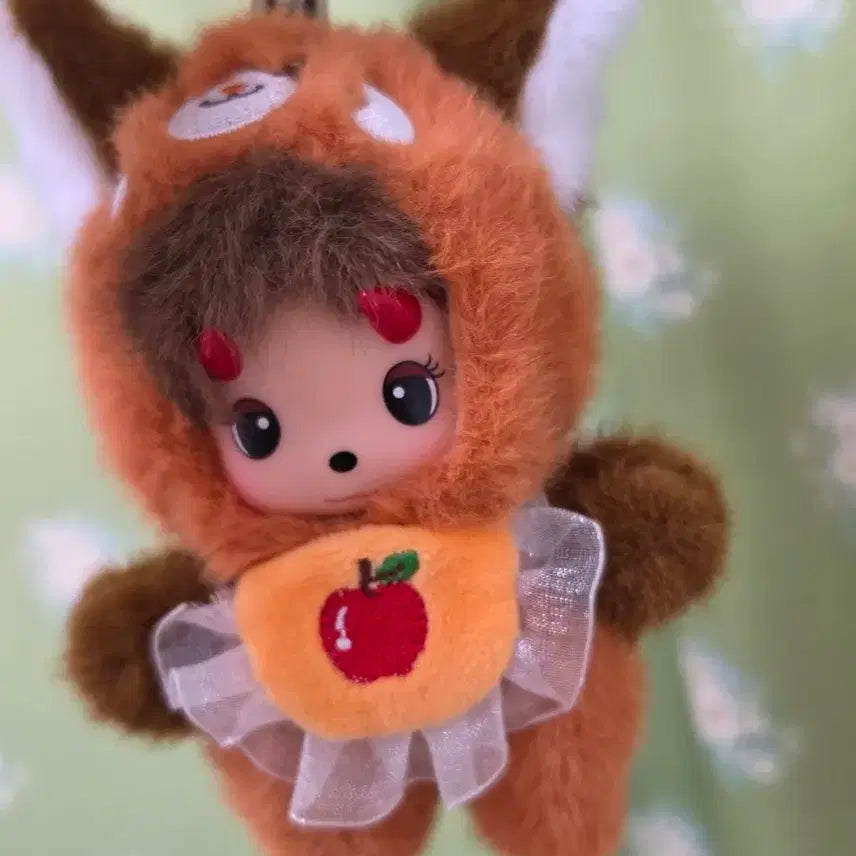 [BUNJANG] Apple Bib Character Doll Keychain / 키덜트 인형키링
