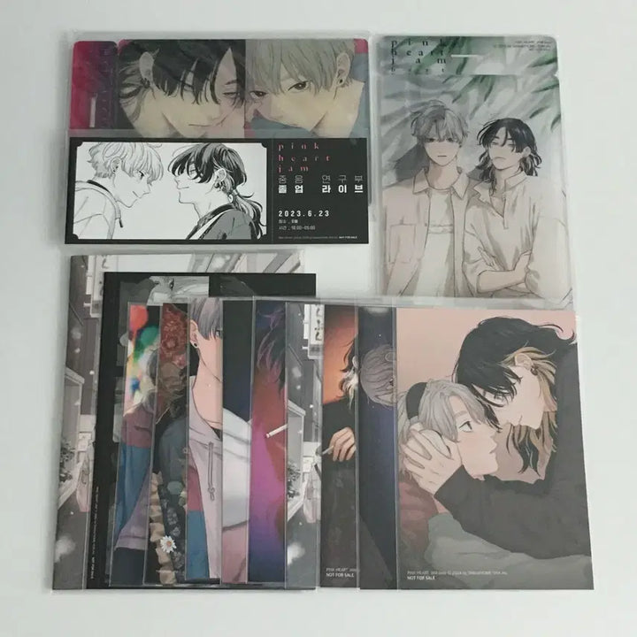 [BUNJANG] Pink Heart Jam Acrylic Stand, Postcard, Booklet Set / 일본 비엘 bl 핑크 하트 잼 아크릴 스탠드, 엽서, 소책자 특전 세트