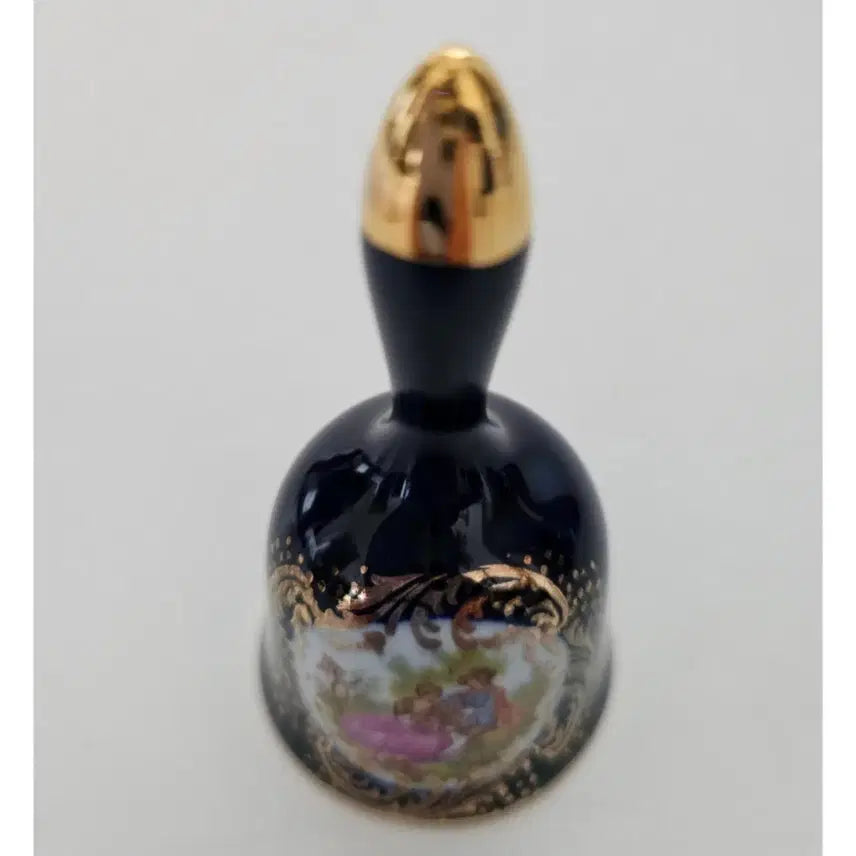 [BUNJANG] Antique French Limoges Porcelain Blue Lovers Bell / 엔틱 프랑스 리모주 연인이 그려진 블루 도자기 종 벨