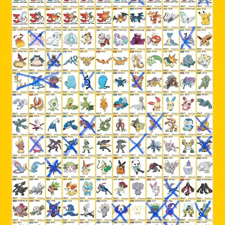 [BUNJANG] Pokemon 30th Anniversary Sticker Collection Set (125 Types) / 포켓몬 30주년 띠부씰 131종