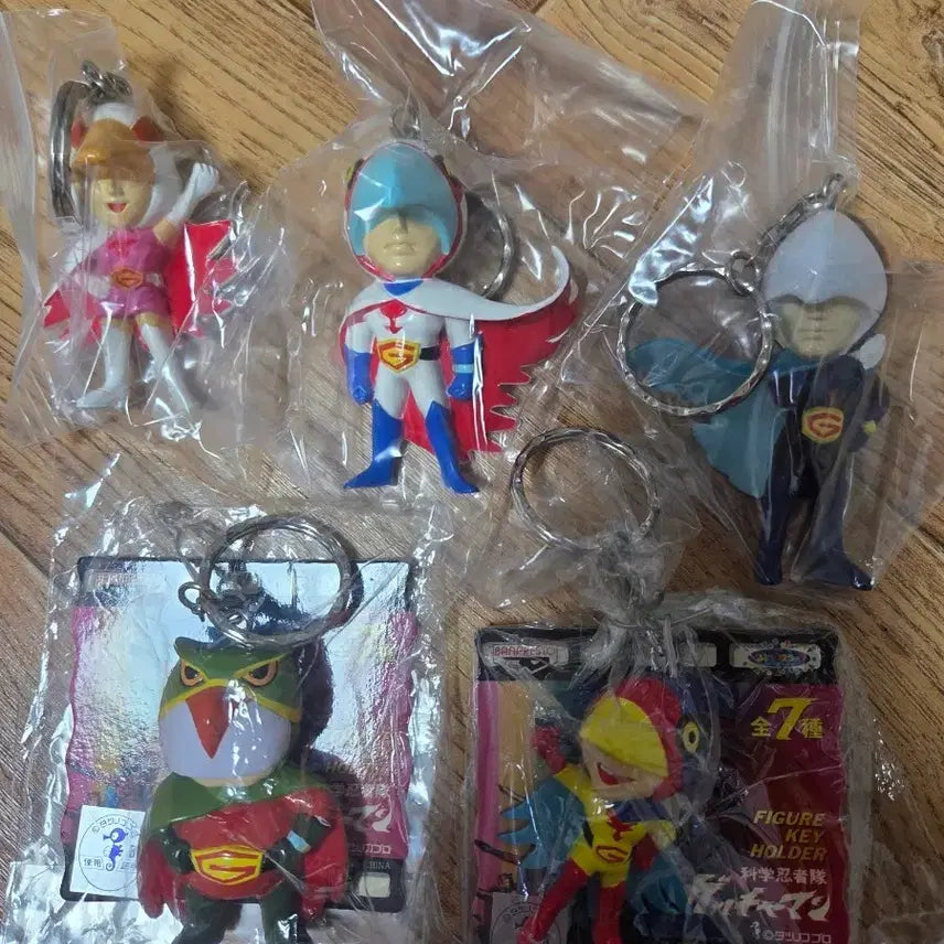 [BUNJANG] Gatchaman Eagle Five Figures Keyring Set / 독수리오형제 갓챠맨 피규어 열쇠고리 키링 5종 세트