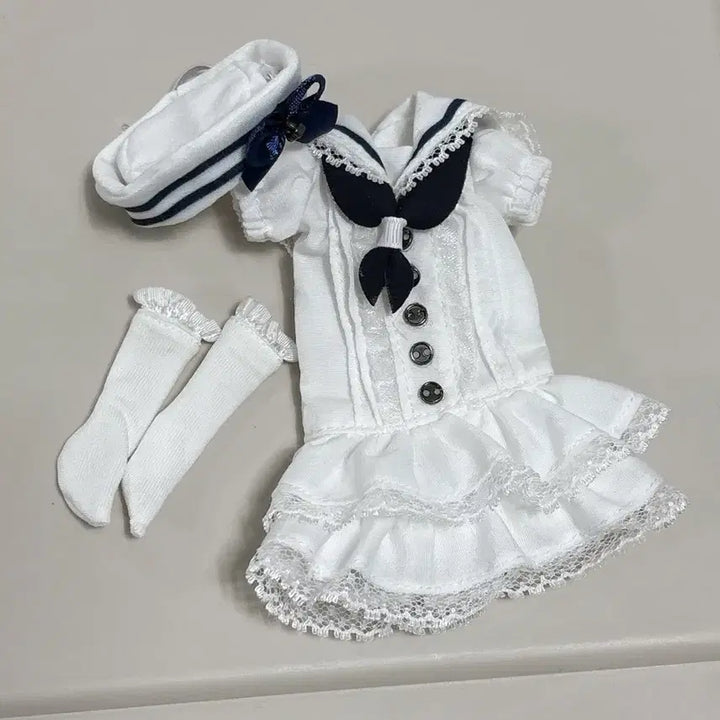 [BUNJANG] 6th Doll Azone Compatible Sailor Uniform Set with Wig / 육일돌 아존 호환 의상 블라인드돌 1/6 옷 의상 가발 일괄