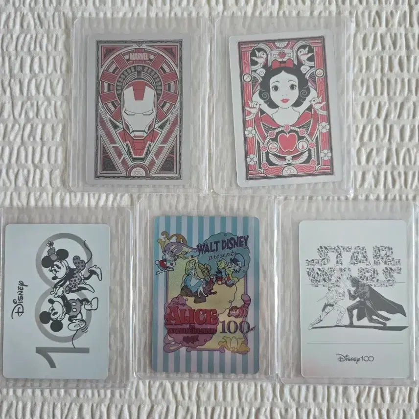 [BUNJANG] Disney 100th Anniversary Card Set (Marvel, Snow White, Star Wars, Alice, Mickey Mouse) / 디즈니 100주년 기념 카드 세트 (마블, 백설공주, 스타워즈, 앨리스,
