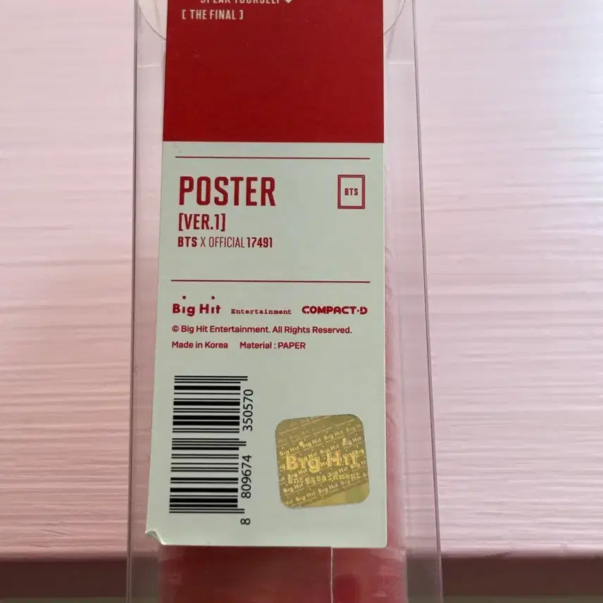 [BUNJANG] BTS LOVE YOURSELF: SPEAK YOURSELF THE FINAL Tour Poster Ver.1 / BTS 월드 투어 포스터 Ver.1