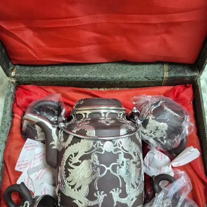 [BUNJANG] Chinese Zisha Dragon Motif Tea Ceremony Set / 중국 자사 용문양 다기세트