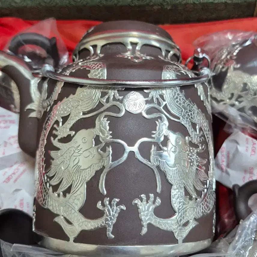 [BUNJANG] Chinese Zisha Dragon Motif Tea Ceremony Set / 중국 자사 용문양 다기세트