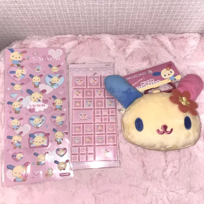 [BUNJANG] Sanrio Usahana Face Pouch Sticker Bundle Set / 산리오 우사하나 얼굴 파우치 스티커 일괄 판매