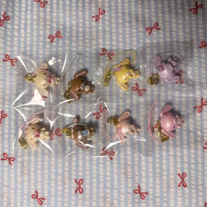 [BUNJANG] Spinns Sugarbunnies Strap Keychain Full Set / 스핀즈 슈가바니즈 스트랩 키링 풀세트 풀셋